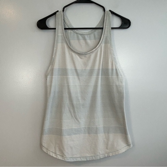 Lululemon Athletica Grey/White Striped Tank Size 6 - Picture 1 of 11
